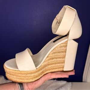 Alexander Wang Cream and Tan Wedges
